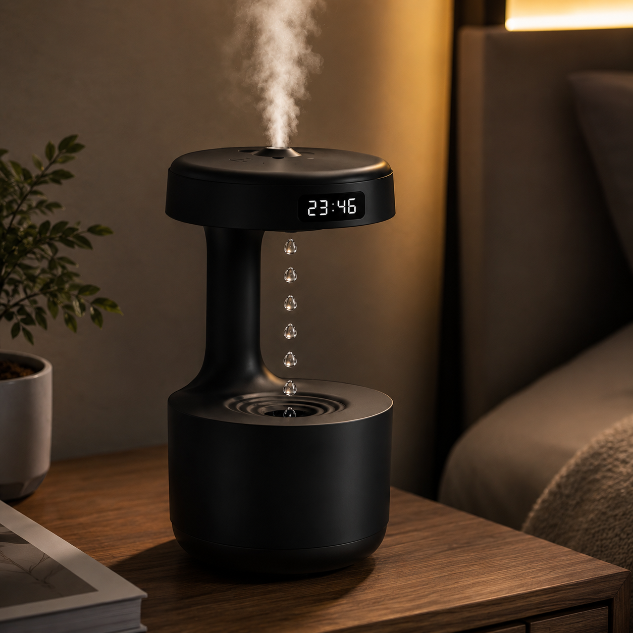 Floating Ultrasonic Cool Mist Humidifier with LED Light