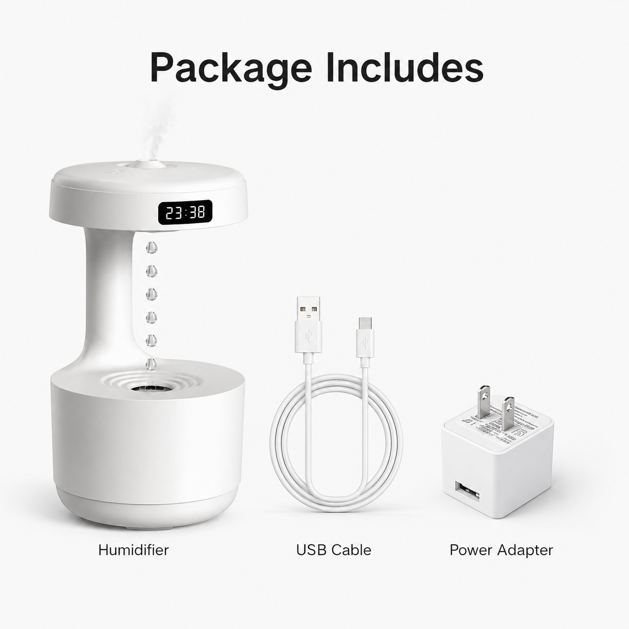 Floating Ultrasonic Cool Mist Humidifier with LED Light
