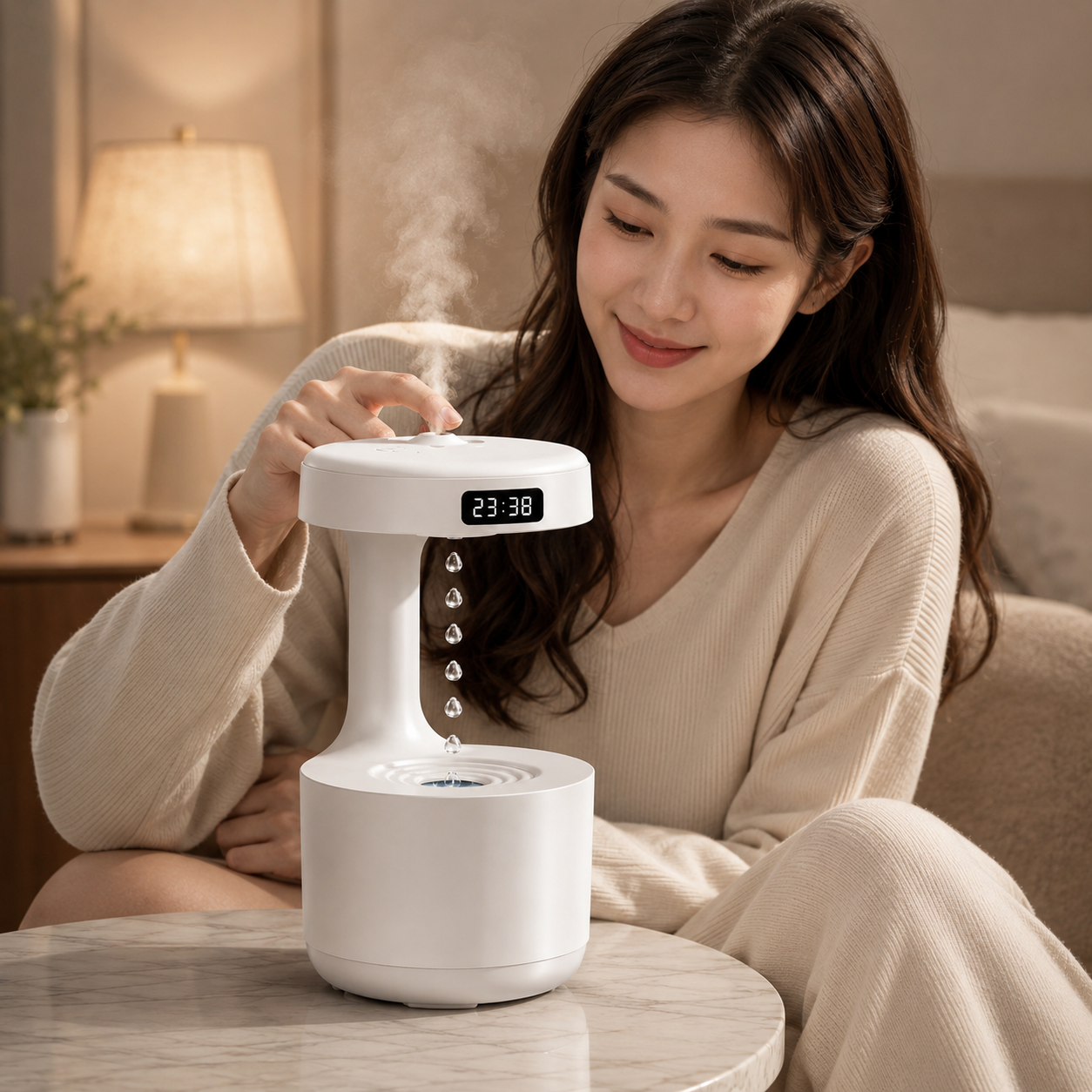 Floating Ultrasonic Cool Mist Humidifier with LED Light