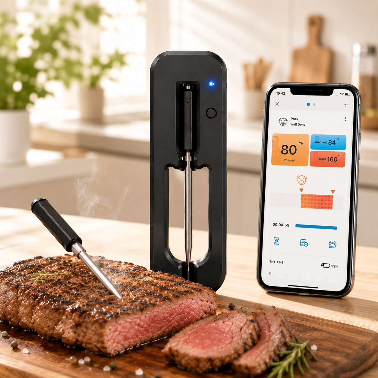 Wireless Bluetooth Meat Thermometer - BBQ & Oven