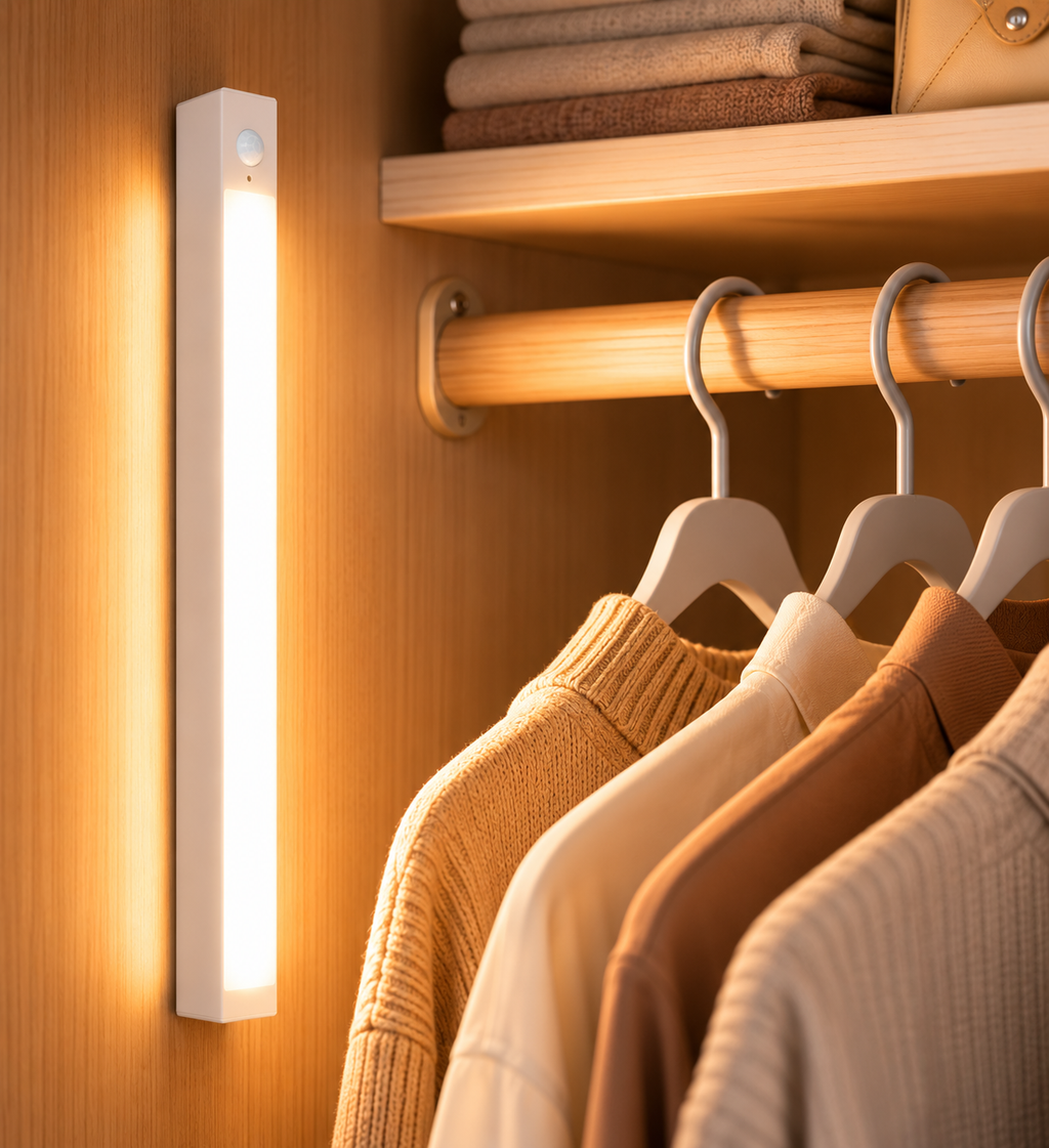 Wireless Motion Sensor Cabinet Light, USB-C Rechargeable Dimmable LED Night Light With Magnetic Mount For Kitchen, Closet, Wardrobe And Stairs