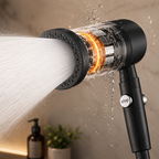 High-Pressure Handheld Shower Head With Filter, Multi-Mode Water-Saving Shower Head With One-Button Stop And G1/2 Connection