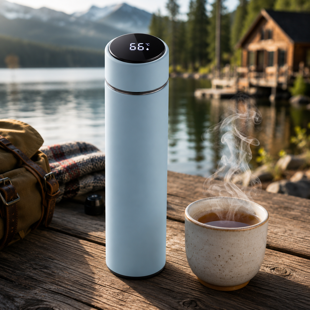 500ml Thermos Bottle, Temperature Display Thermos, Stainless Steel Water Bottle, Vacuum Insulated Bottle, Touch Lid Thermos, Hot And Cold Drinks.