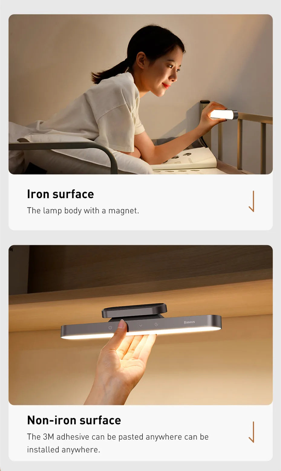 Baseus Magnetic LED Desk Lamp - Rechargeable Cabinet Light