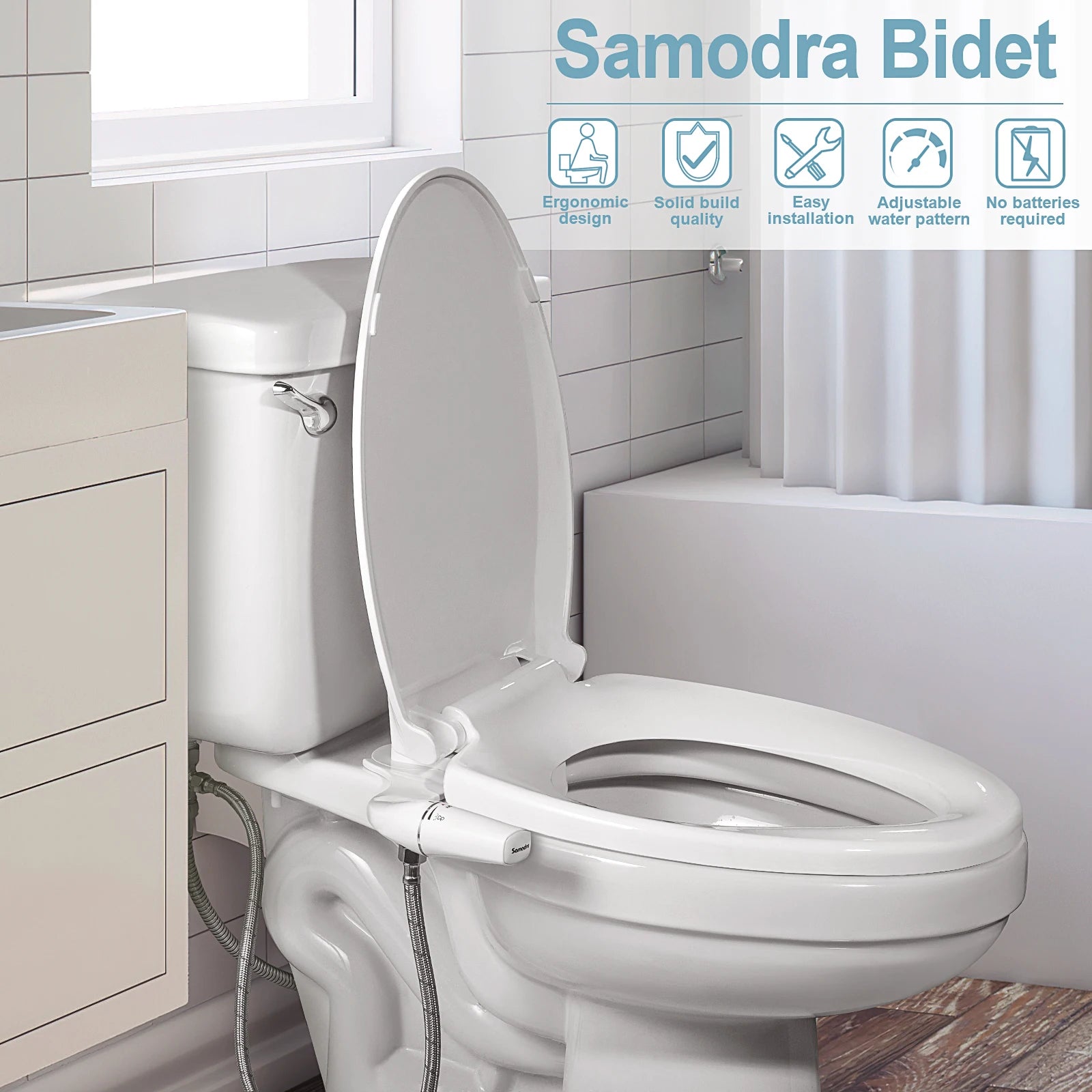 SAMODRA Ultra-Slim Bidet - Dual Nozzle Attachment