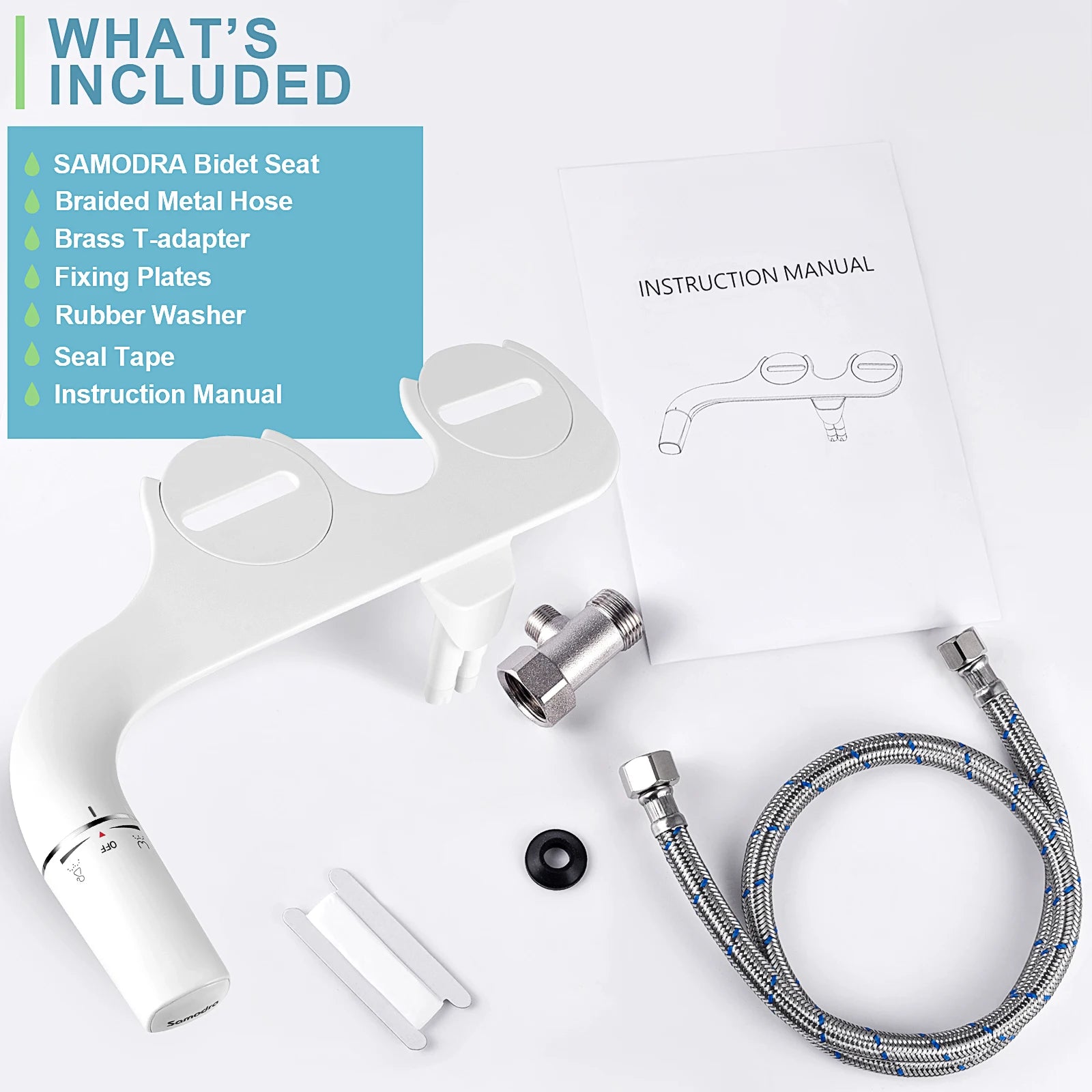 SAMODRA Ultra-Slim Bidet - Dual Nozzle Attachment