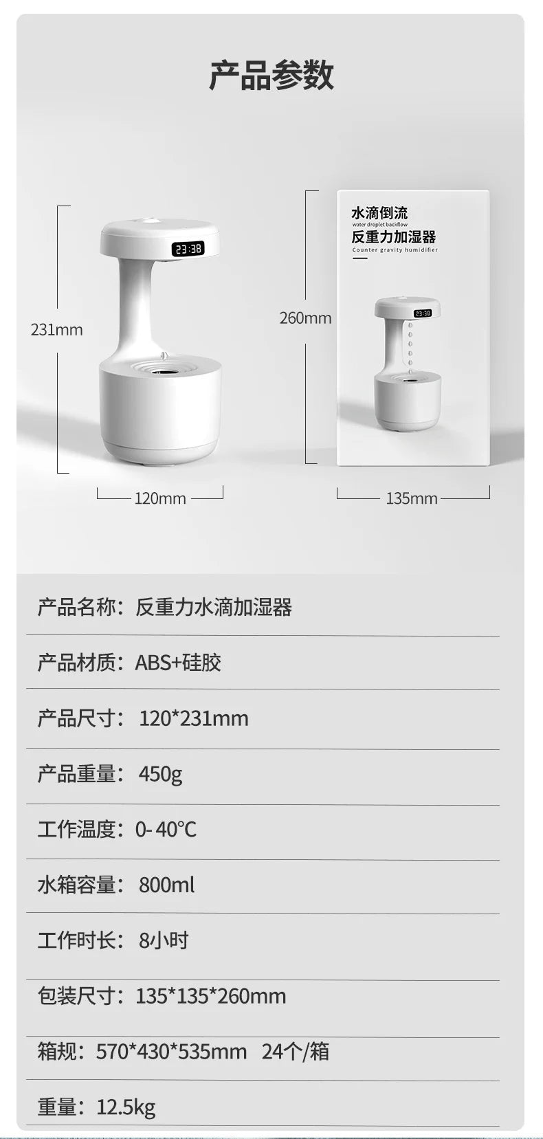 Floating Ultrasonic Humidifier - LED Cool Mist