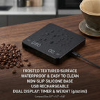 Digital Coffee Scale With Timer, 3kg USB-C Rechargeable Espresso Scale With 0.1g Precision, LED Display And Tare Function