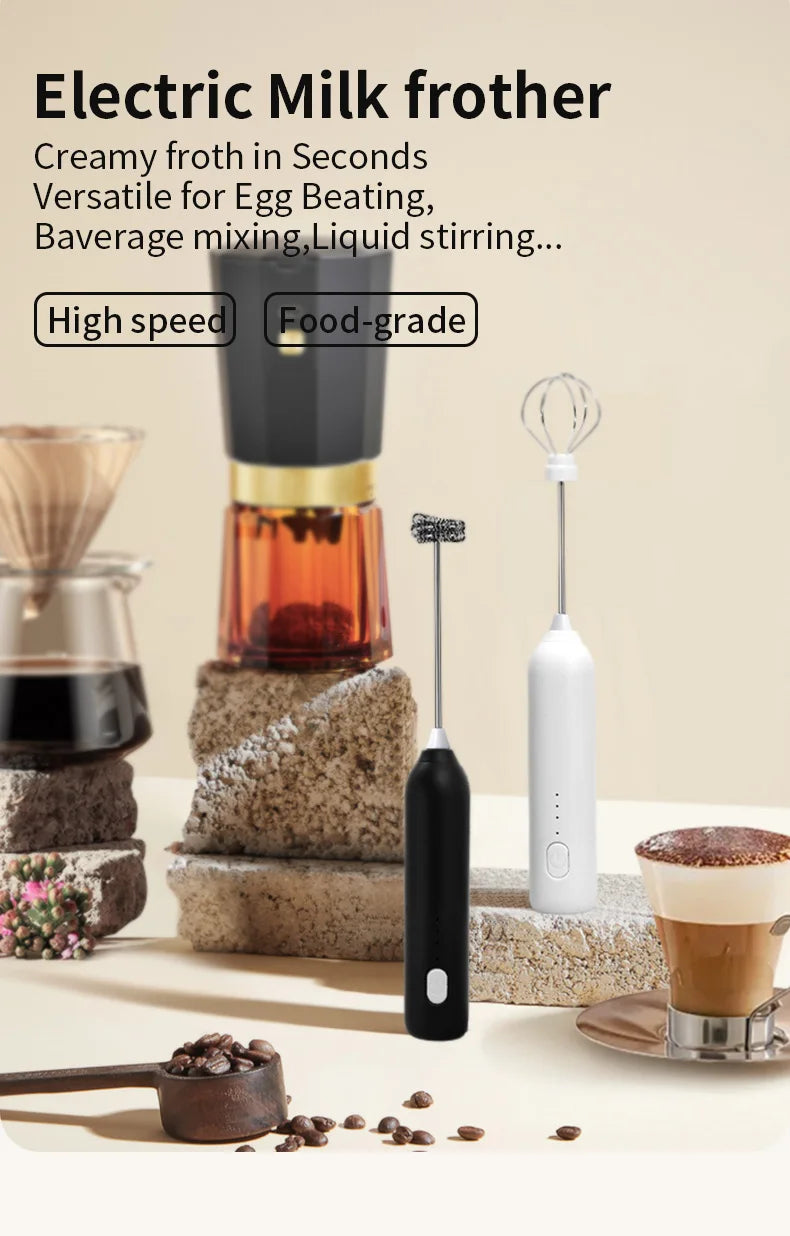 USB Rechargeable Milk Frother & Egg Beater