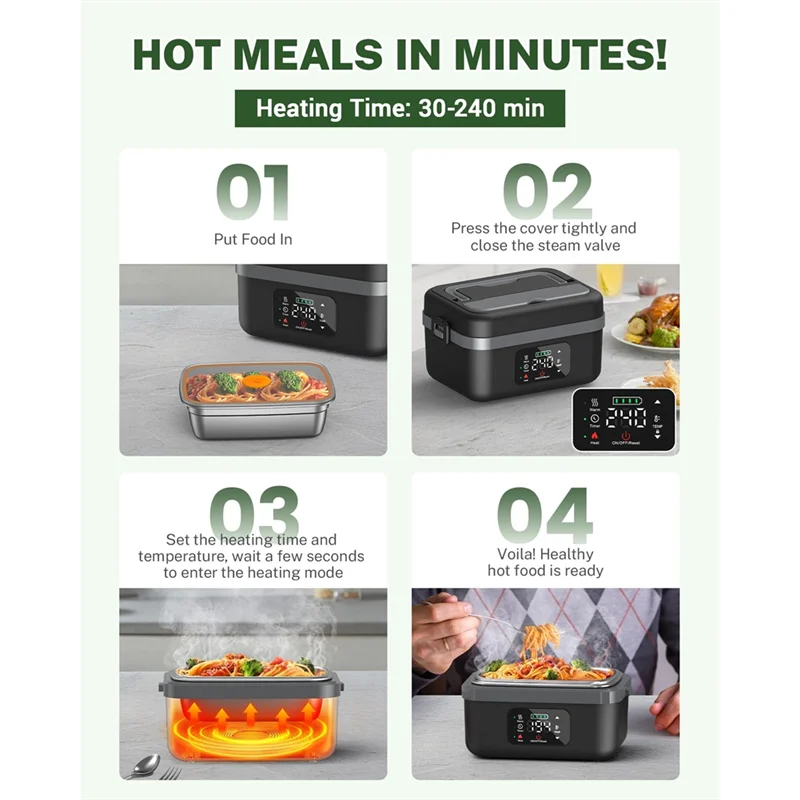 Cordless Electric Lunch Box - 16000mAh Food Warmer
