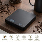 Digital Coffee Scale With Timer, 3kg USB-C Rechargeable Espresso Scale With 0.1g Precision, LED Display And Tare Function