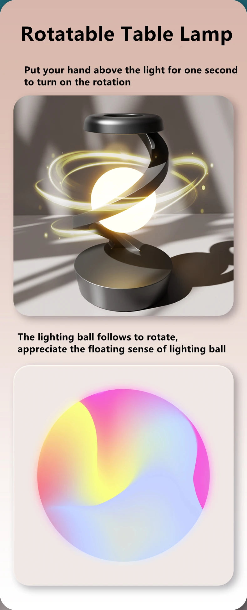 Floating RGB Table Lamp - 15W Wireless Charger
