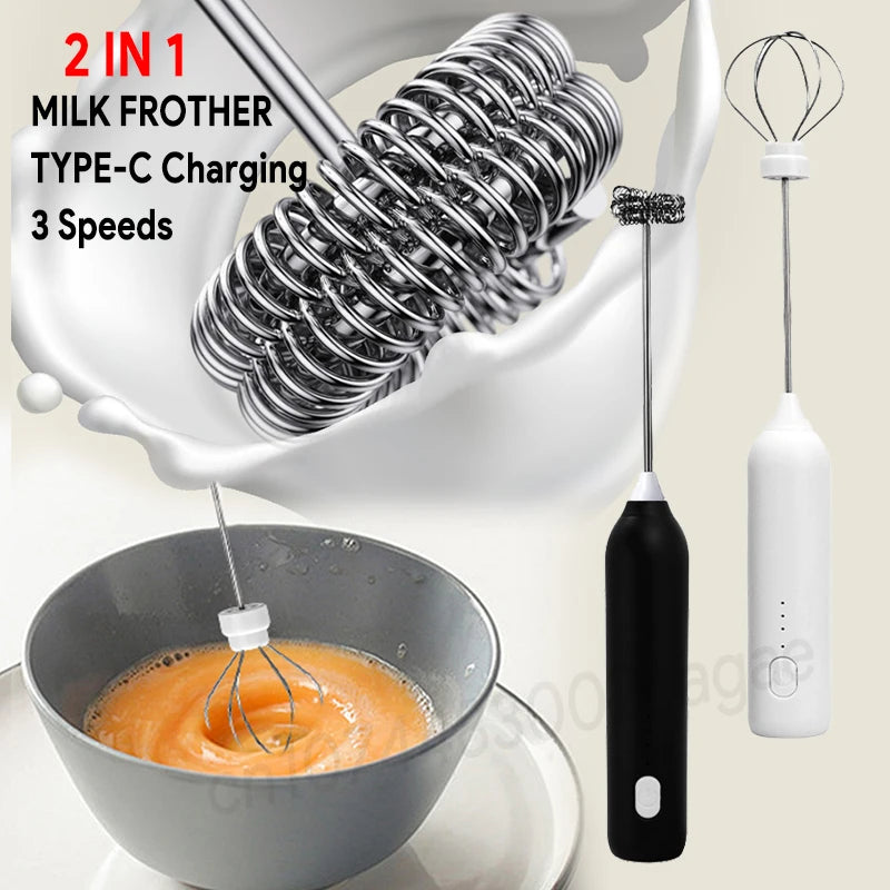 USB Rechargeable Milk Frother & Egg Beater