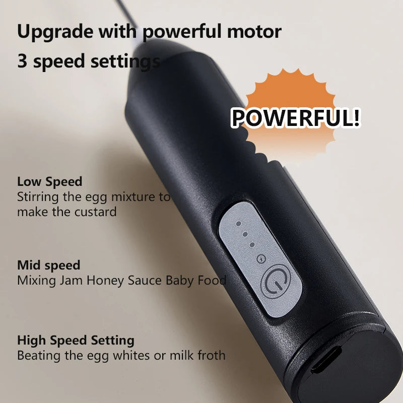 USB Rechargeable Milk Frother & Egg Beater