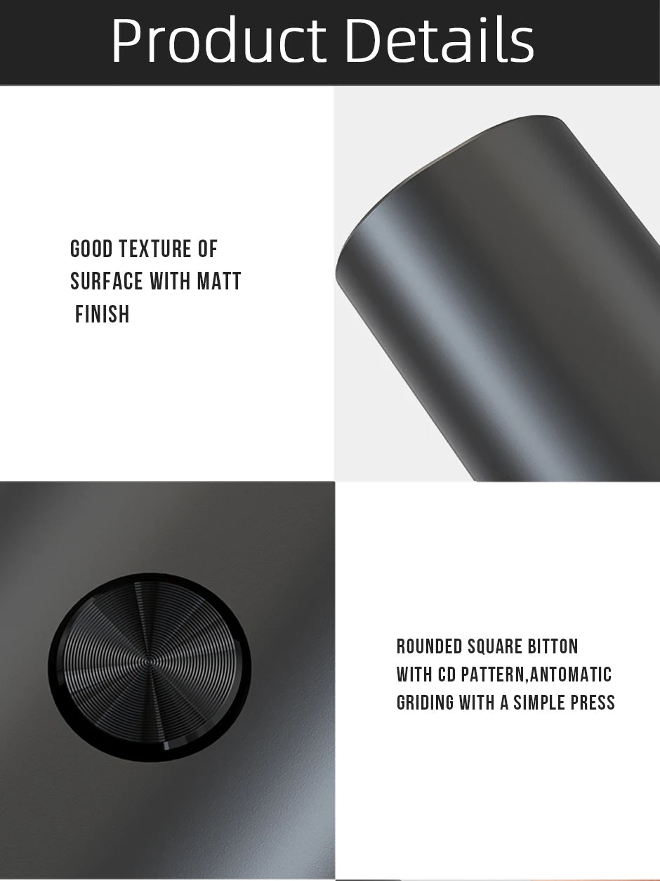 Electric Salt & Pepper Grinder Set - LED Adjustable