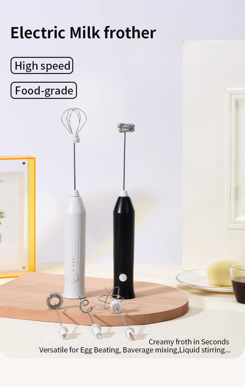 USB Rechargeable Milk Frother & Egg Beater
