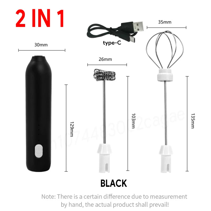 USB Rechargeable Milk Frother & Egg Beater
