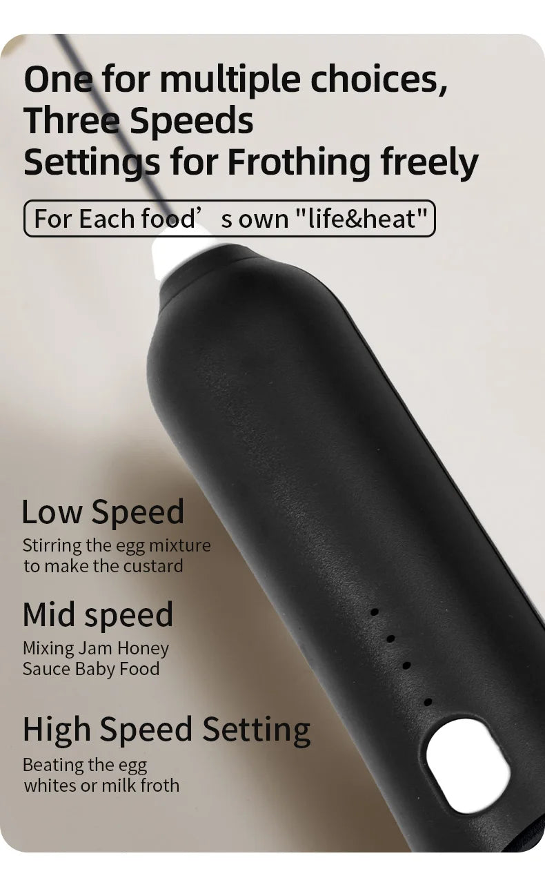 USB Rechargeable Milk Frother & Egg Beater