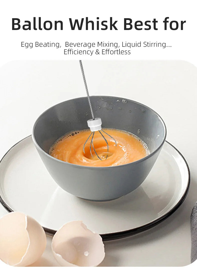 USB Rechargeable Milk Frother & Egg Beater