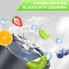 Portable Blender, 360W Personal Smoothie Blender with 6000mAh Battery and Anti-Jam Bidirectional Blades