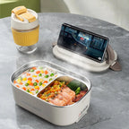 1L Electric Heated Lunch Box, 110V 18W Stainless Steel Food Warmer with Canada-Compatible Plug and 60–65°C Constant Heating