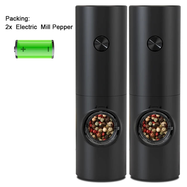 Electric Salt & Pepper Grinder Set - LED Adjustable