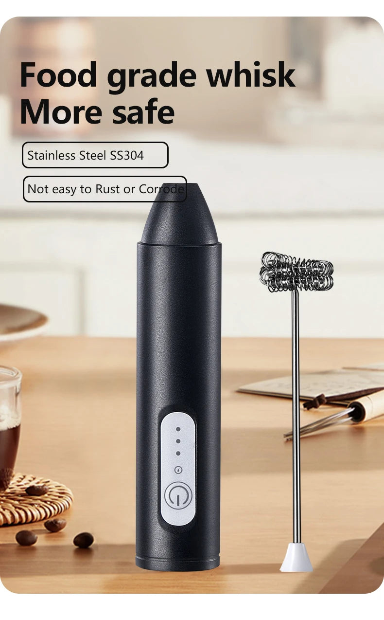 USB Rechargeable Milk Frother & Egg Beater
