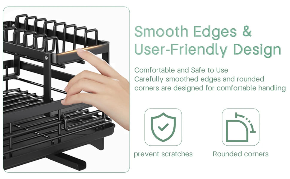 2-Tier Dish Drying Rack - Knife & Cup Holder