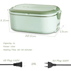 1L Electric Heated Lunch Box, 110V 18W Stainless Steel Food Warmer with Canada-Compatible Plug and 60–65°C Constant Heating