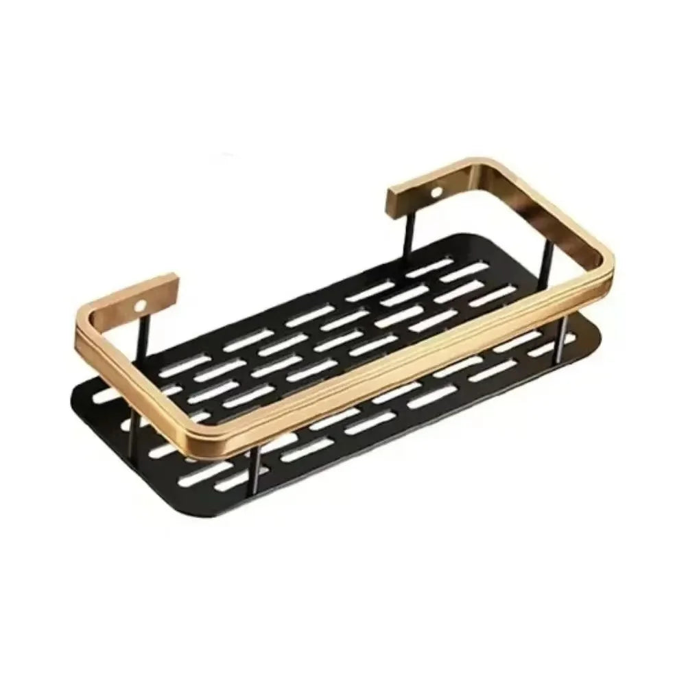 Drill-Free Shower Corner Shelf - Aluminum Rack