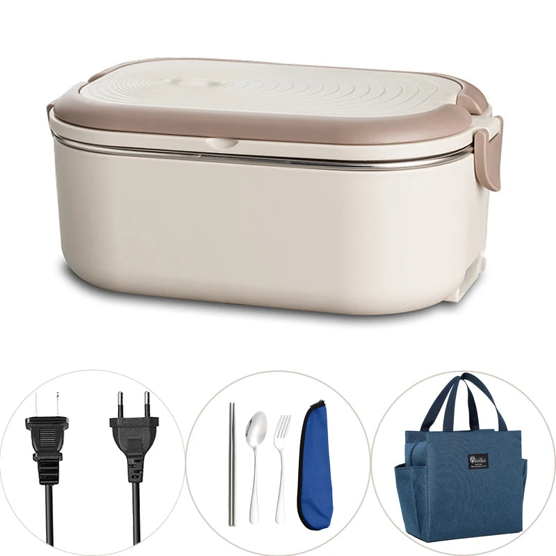 1L Electric Lunch Box - Stainless Steel Food Warmer