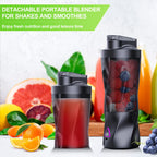 Portable Blender, 360W Personal Smoothie Blender with 6000mAh Battery and Anti-Jam Bidirectional Blades