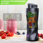 Portable Blender, 360W Personal Smoothie Blender with 6000mAh Battery and Anti-Jam Bidirectional Blades
