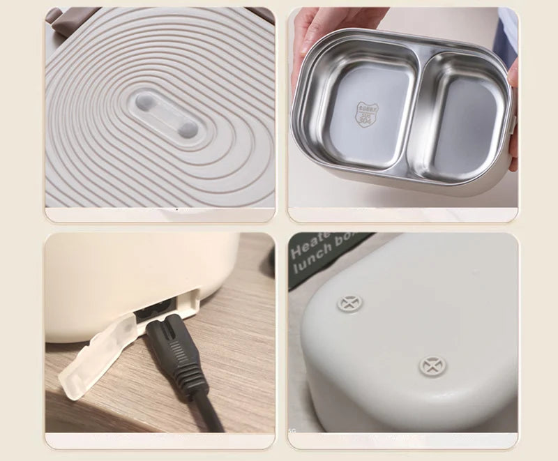 1L Electric Lunch Box - Stainless Steel Food Warmer