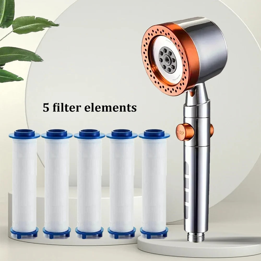 High Pressure Filter Shower Head – 5 Modes, One-Button Stop