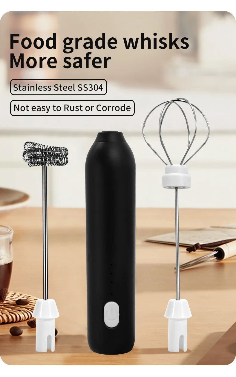 USB Rechargeable Milk Frother & Egg Beater