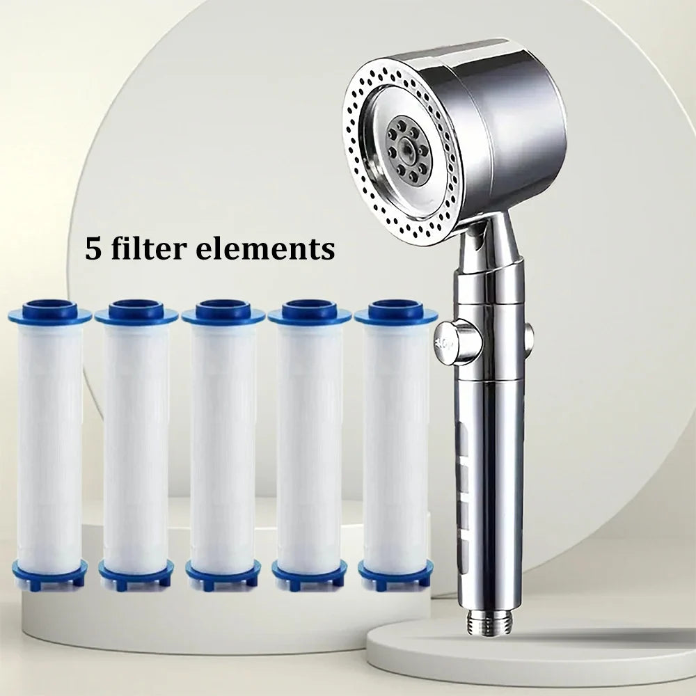 High Pressure Filter Shower Head – 5 Modes, One-Button Stop