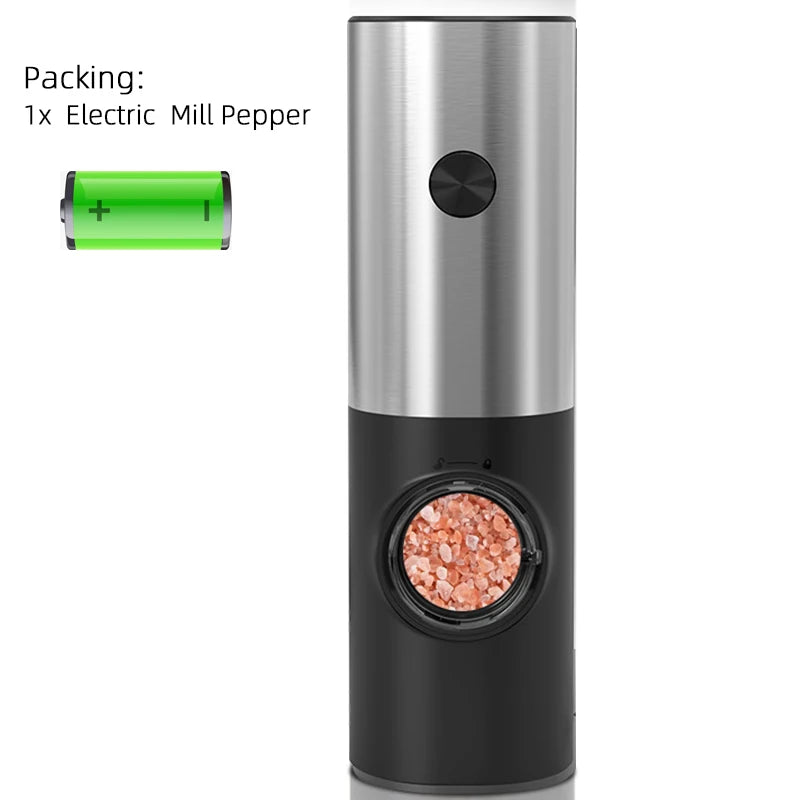 Electric Salt & Pepper Grinder Set - LED Adjustable