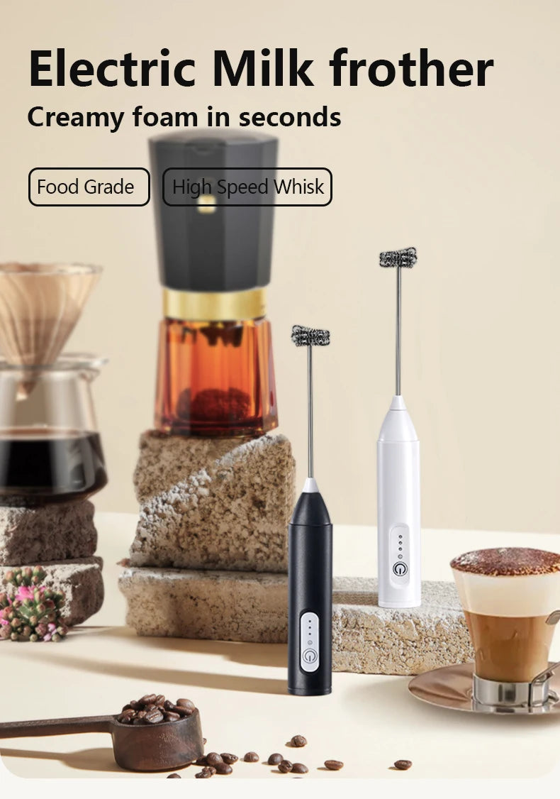 USB Rechargeable Milk Frother & Egg Beater