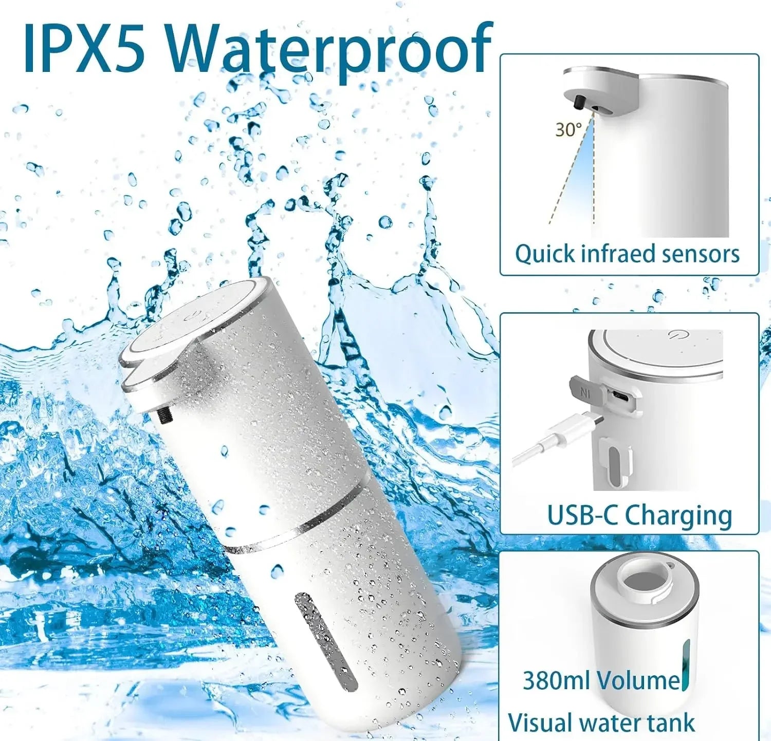 Touchless Soap Dispenser - USB Rechargeable Sensor