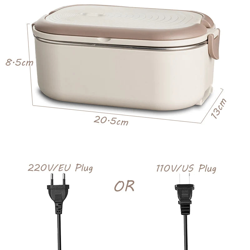 1L Electric Lunch Box - Stainless Steel Food Warmer