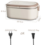 1L Electric Heated Lunch Box, 110V 18W Stainless Steel Food Warmer with Canada-Compatible Plug and 60–65°C Constant Heating