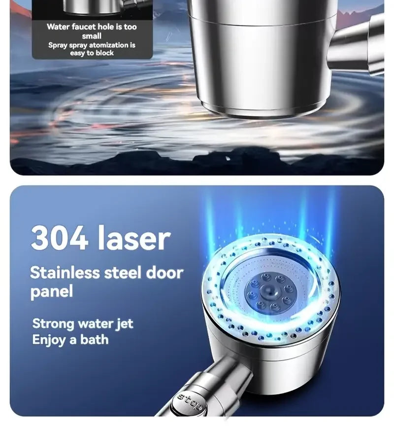 High Pressure Filter Shower Head – 5 Modes, One-Button Stop