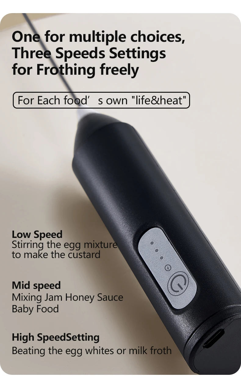 USB Rechargeable Milk Frother & Egg Beater