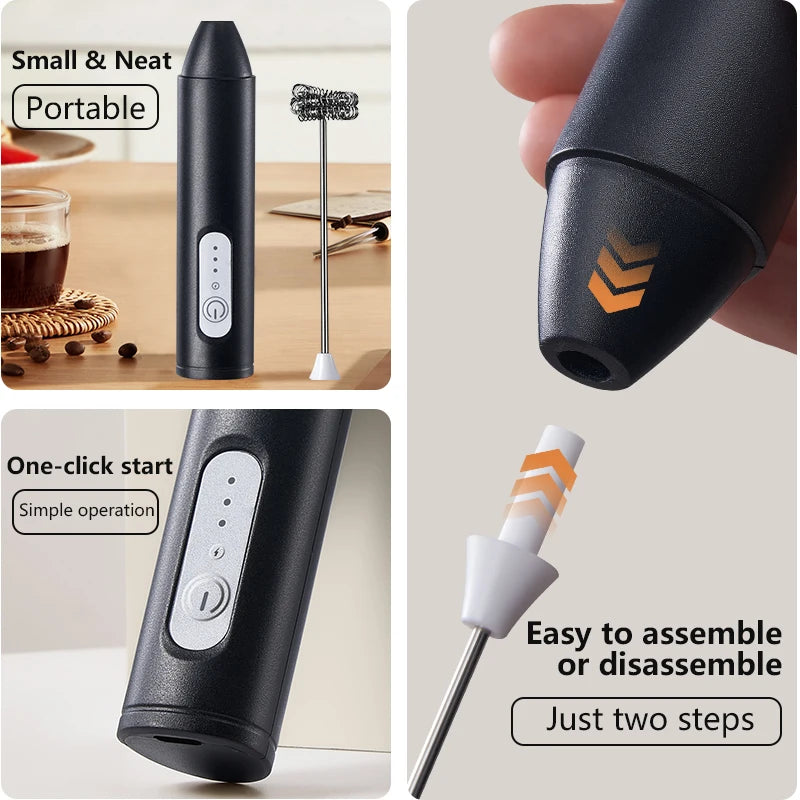 USB Rechargeable Milk Frother & Egg Beater