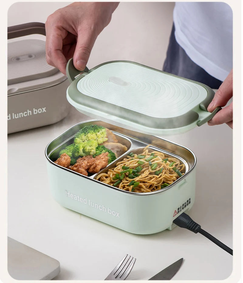 1L Electric Lunch Box - Stainless Steel Food Warmer