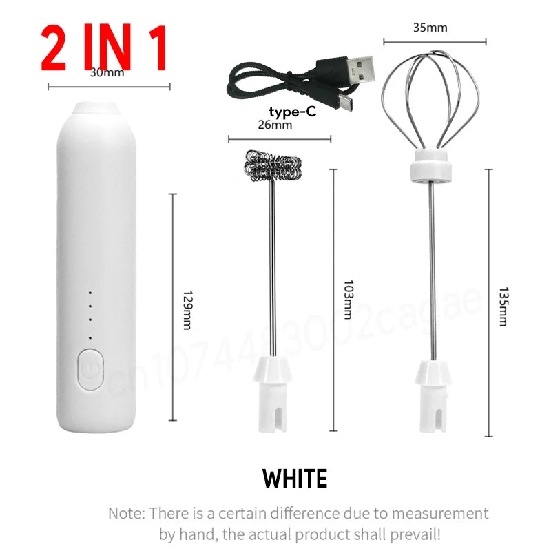 USB Rechargeable Milk Frother & Egg Beater