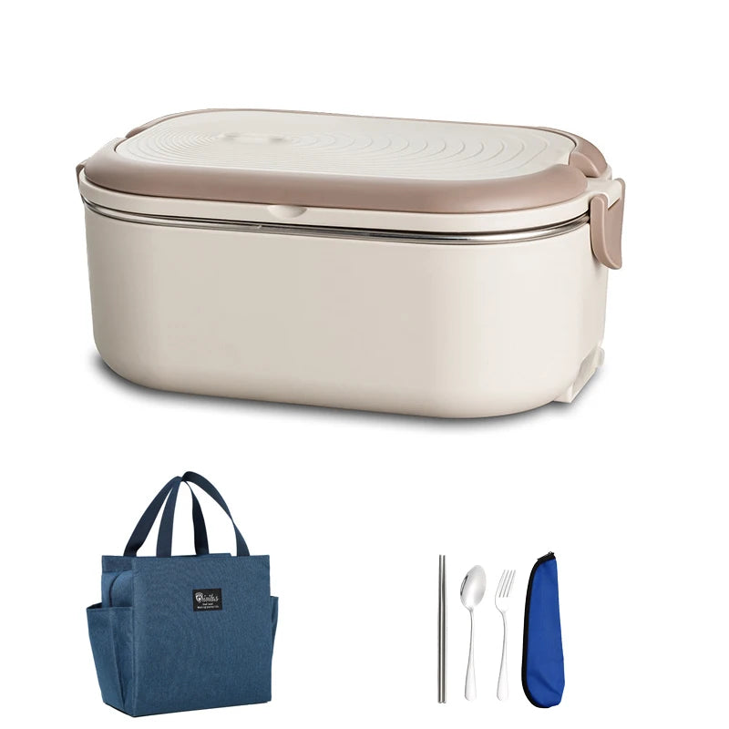 1L Electric Lunch Box - Stainless Steel Food Warmer