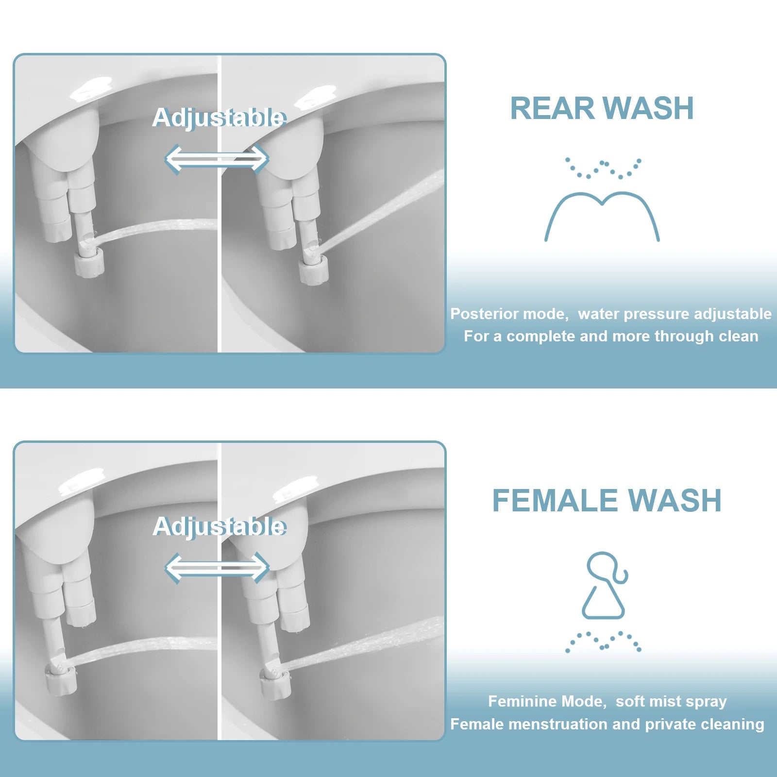SAMODRA Ultra-Slim Bidet - Dual Nozzle Attachment
