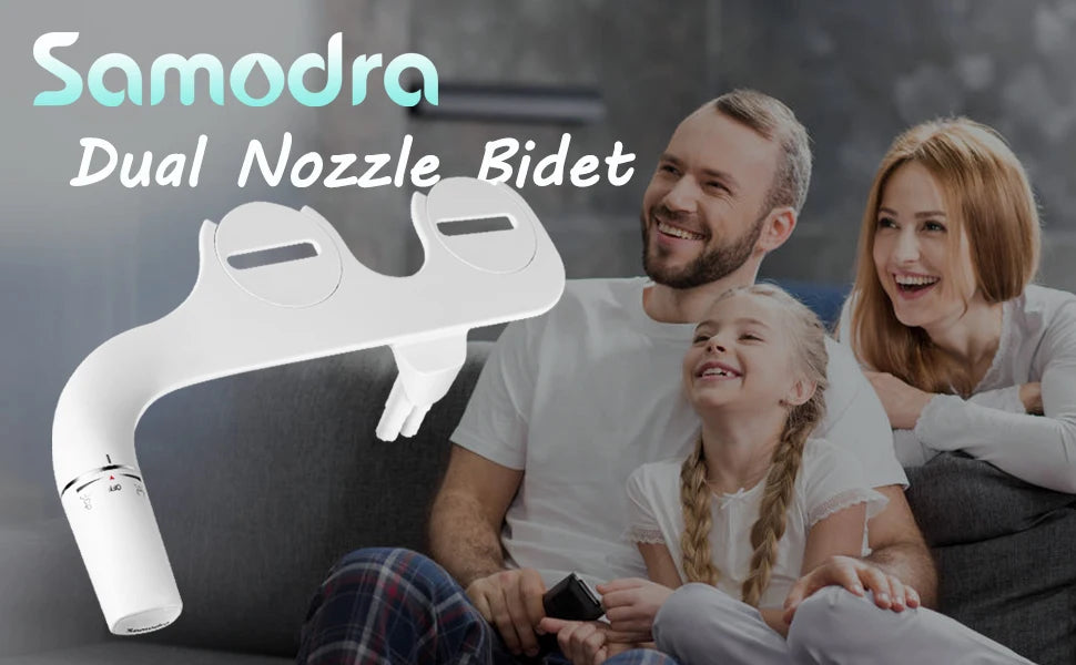 SAMODRA Ultra-Slim Bidet - Dual Nozzle Attachment